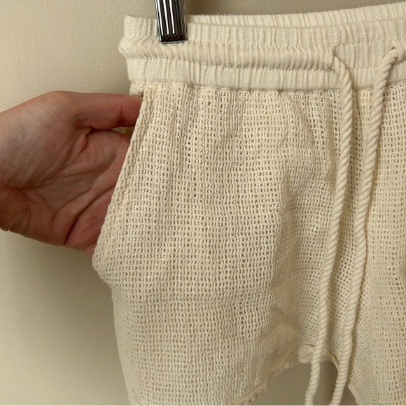 Aerie High Waisted LumberJane Waffle Knit Short Cream Ivory Women’s Size XS - Picture 3 of 7